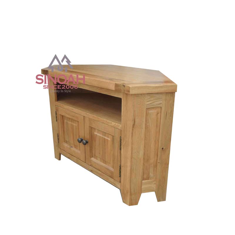 Rustic Oak Corner TV Unit