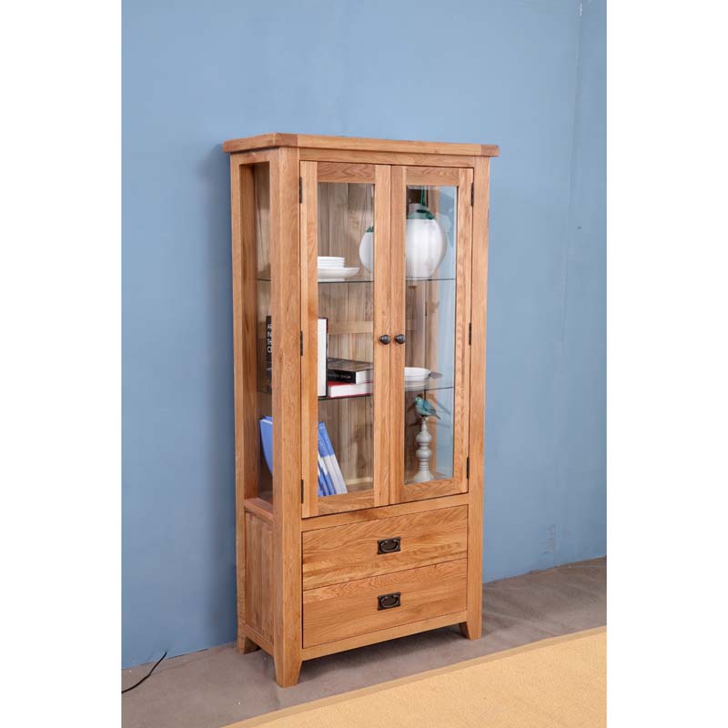 Rustic Oak Display Cabinet