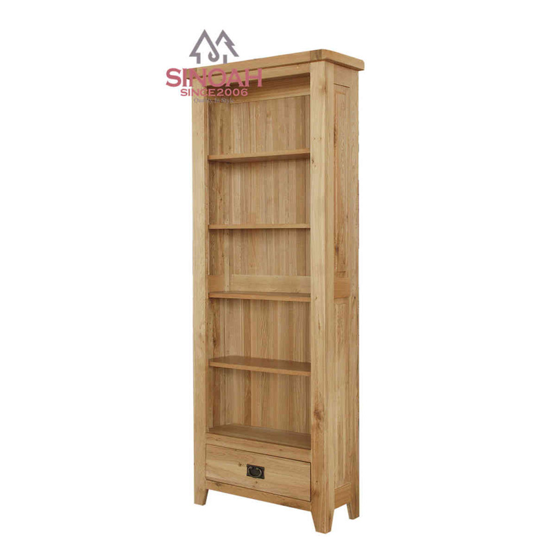 Rustic Oak Large Bookcase